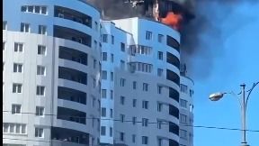 Check Visuals: Multi-Storey Building in Kaliningrad Ablaze