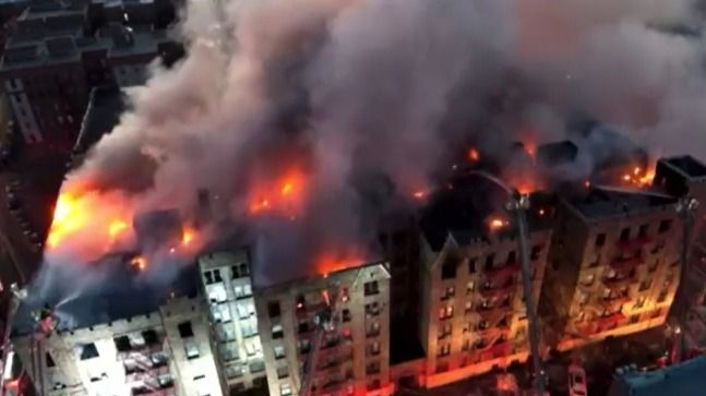 7 Injured as Massive Fire Breaks Out at Wallace Avenue Building in Bronx | WATCH