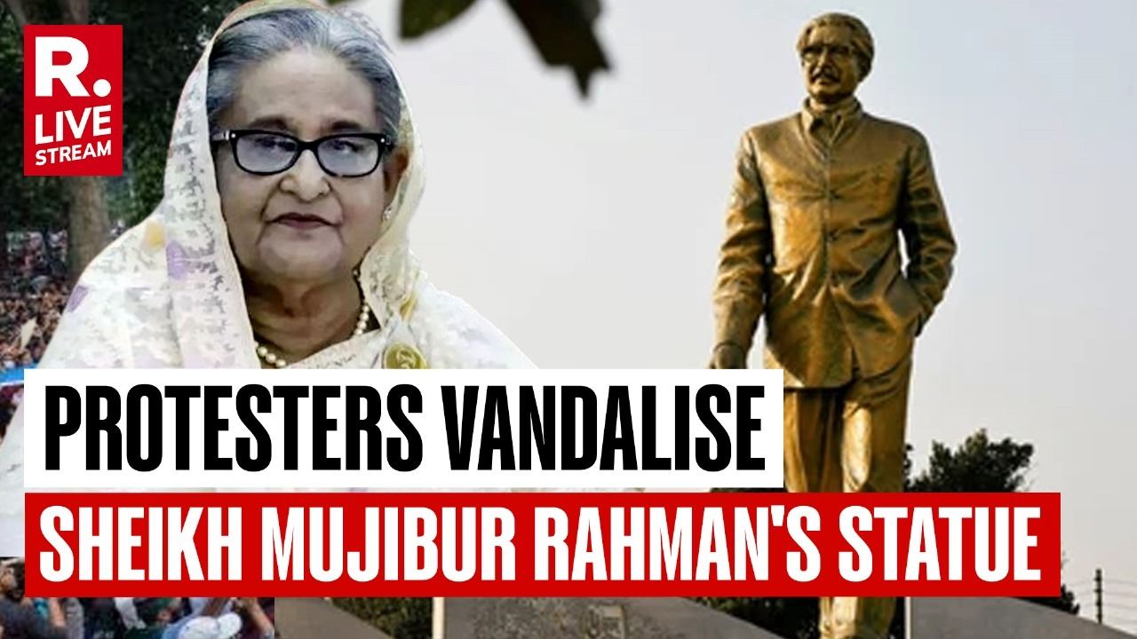 Bangladesh Protesters Vandalise Sheikh Mujibur Rahman’s Statue | Watch