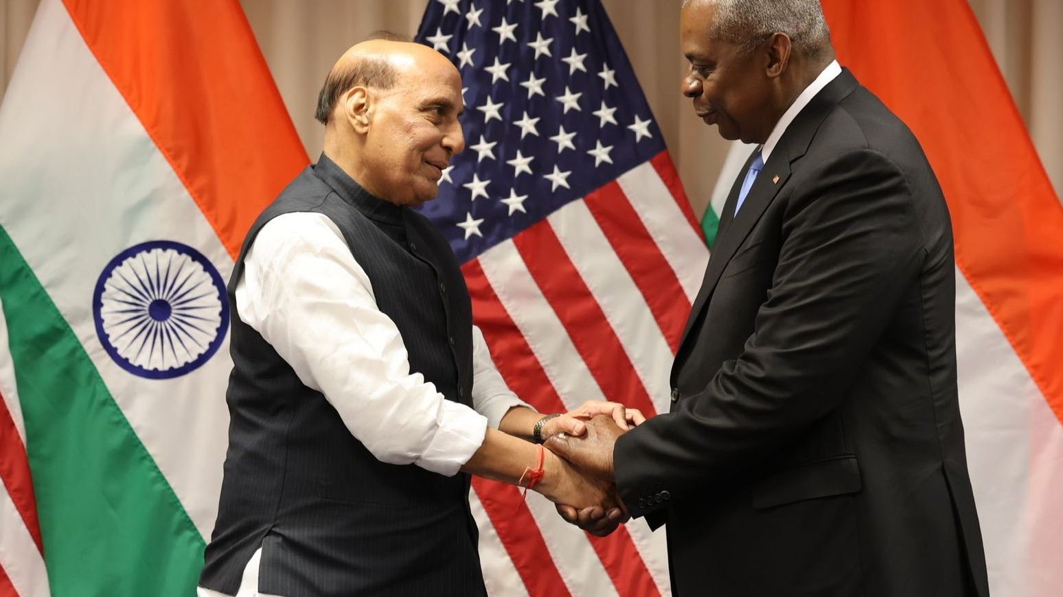 Defence Minister Rajnath Singh Meets US Secretary of Defence Lloyd Austin