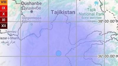 Earthquake with a Magnitude of 5.0 on the Richter Scale hit Afghanistan