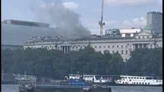 70 Firefighters Deployed As Massive Fire Engulfs Iconic Somerset House in London