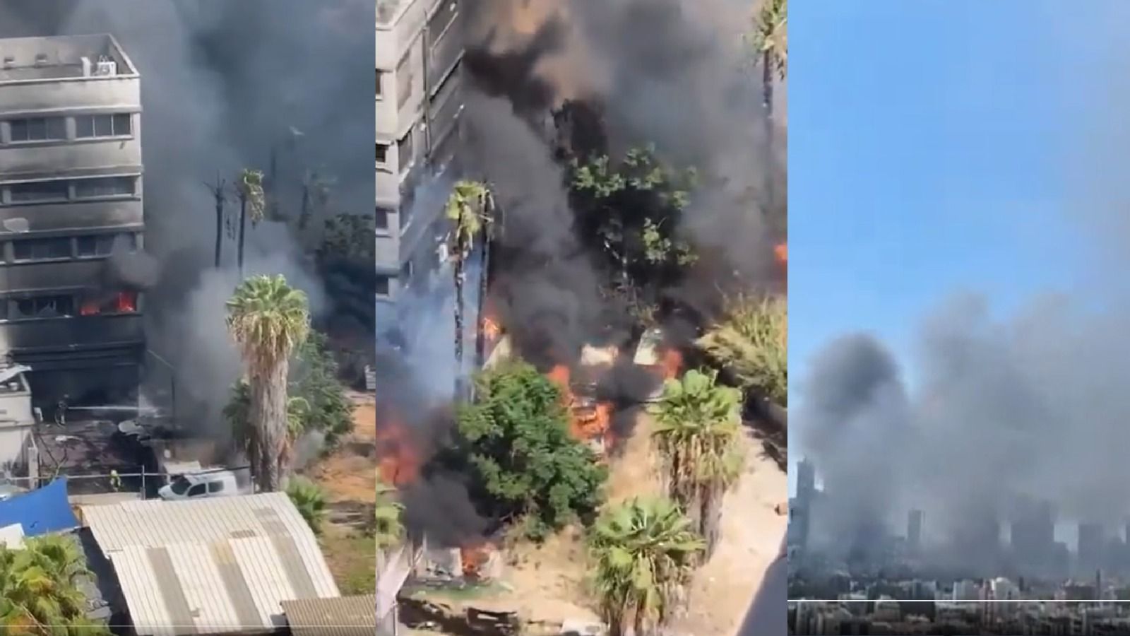 Massive Fire Breaks Out Near Office Building In Tel Aviv, Several Parked Vehicles Gutted | VIDEO