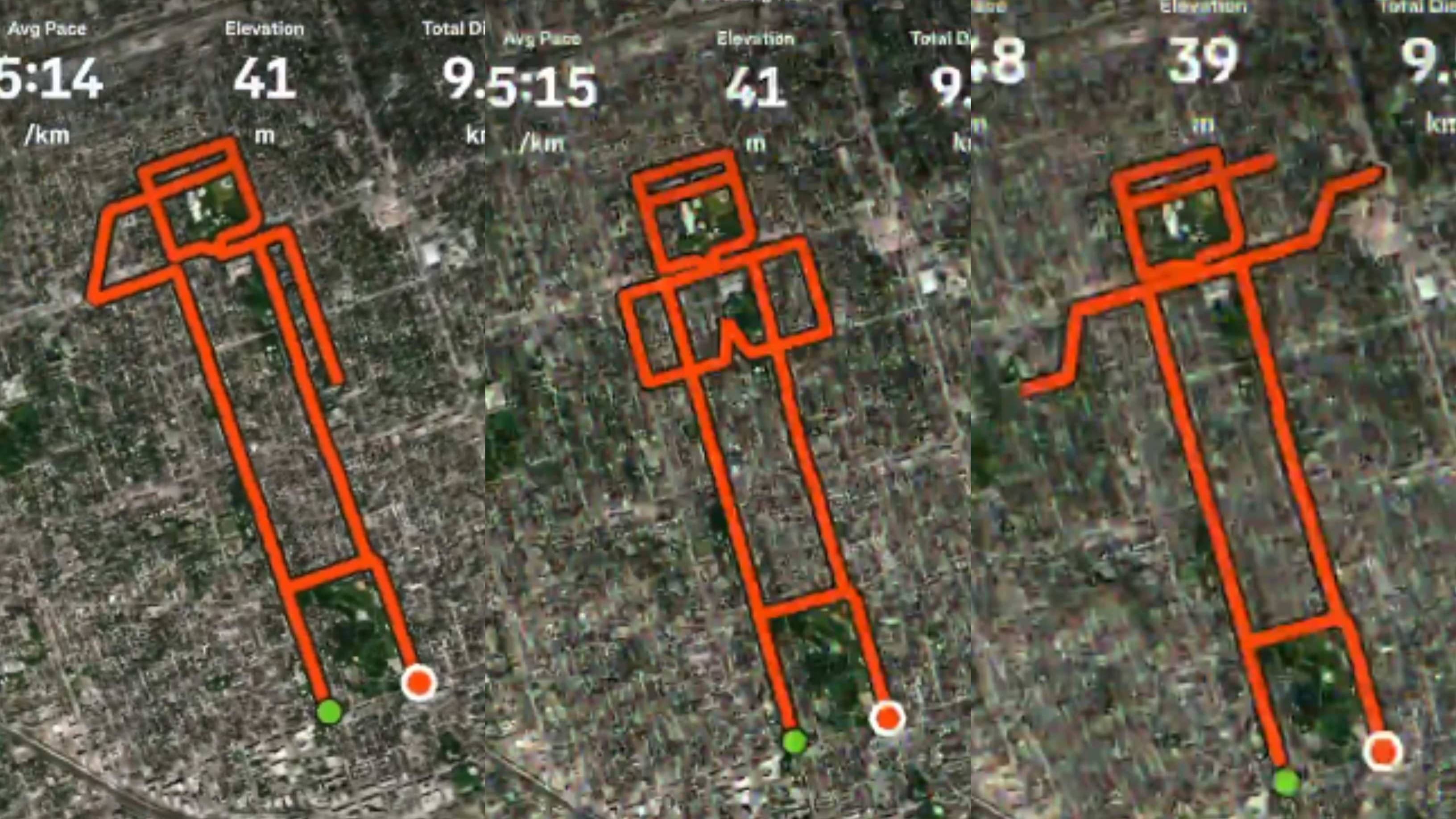 High Dedication!: Toronto Man Runs 1,105km to Draw Giant Dancing Figure, Internet Divided