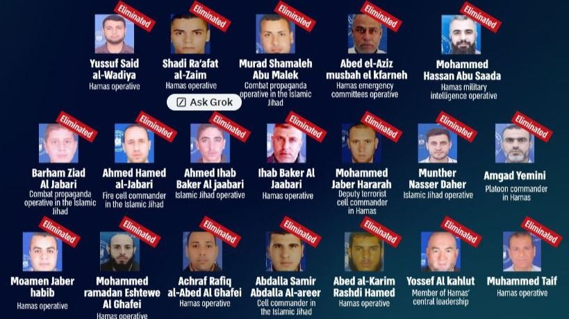 Israel Releases Names and Photos of 19 ‘Hamas Terrorists’ Killed in Strike on Gaza School