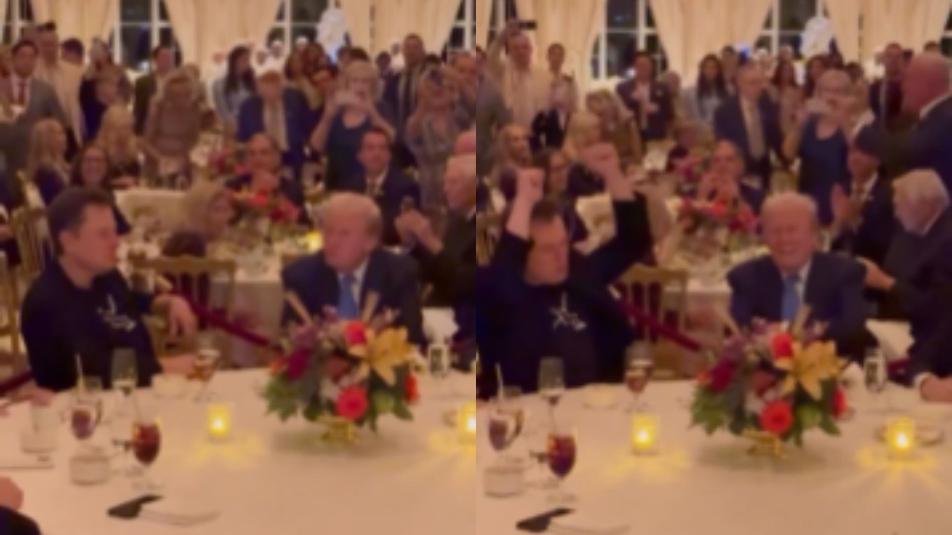 Elon Musk and Trump Groove Together at Mar-a-Lago club in Florida During Thanksgiving Dinner | WATCH