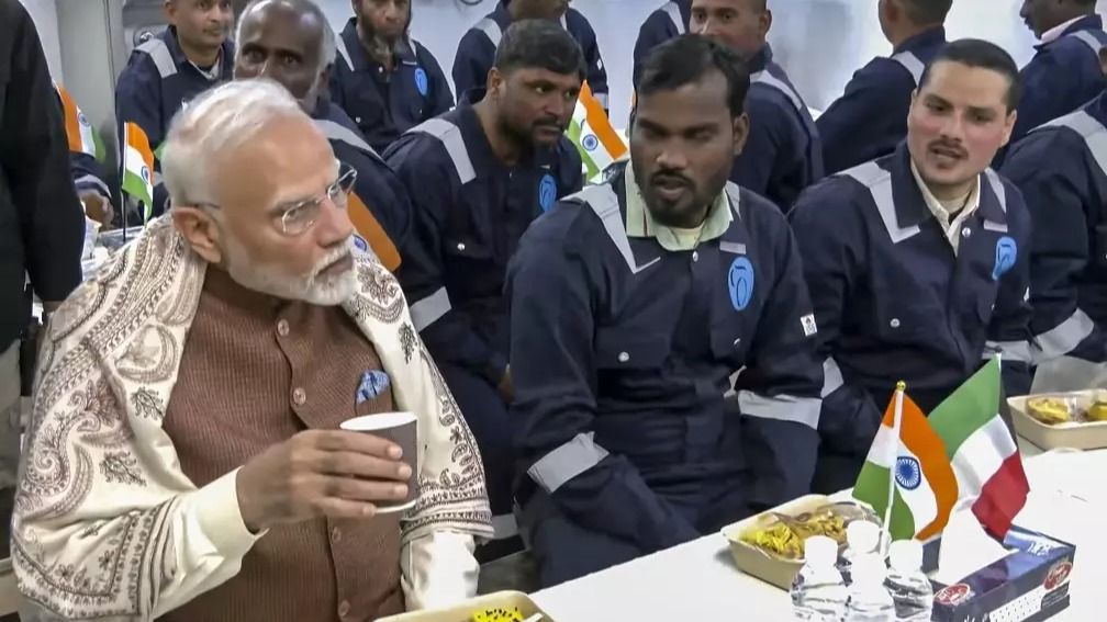 PM Modi Visits Gulf Spic Labour Camp In Kuwait, Interacts With Indian Workers There