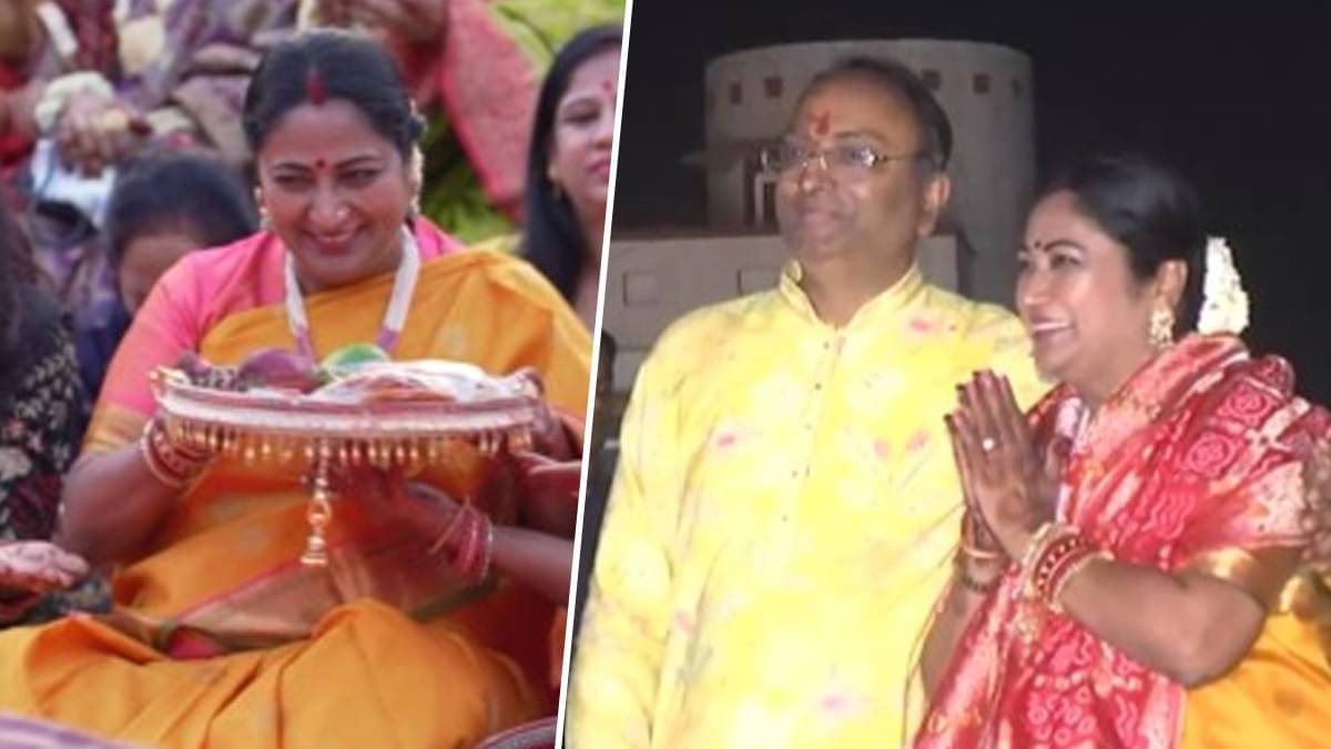 कारवा चाथ: कार्वा चौथवर, सेमी रेखा गुप्ता यांनी एक वेगळी शैली दर्शविली, पिवळ्या साडीमध्ये पूजा केली आणि गजरला तिच्या केसांमध्ये ठेवले, मग जोरदारपणे नाचला; व्हिडिओ