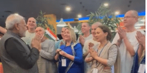 Russian Nationals Sing Krishna Bhajan as They Welcome PM Modi in Kazan Ahead of BRICS Summit