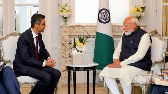 ‘Discussed India’s Digital Transformation’: Sundar Pichai Meets PM Modi at Paris CEO Forum