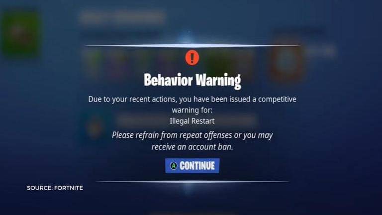 What Is Illegal Restart In Fortnite Can It Get Your Account Banned