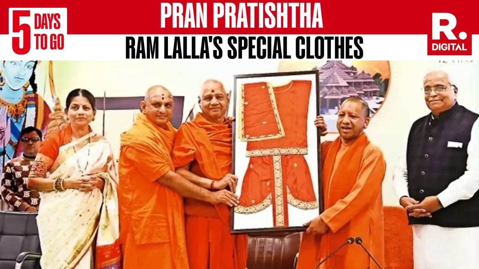 Cm Yogi Hands Over Special Clothes For Ram Lalla Ahead Of Pran