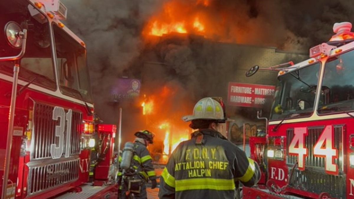 Massive Fire Engulfs Dunkin’ Donuts, Row of Stores in Bronx