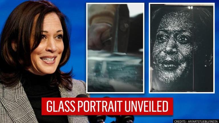 Landmark Moment Glass Portrait Of Kamala Harris Unveiled At Lincoln