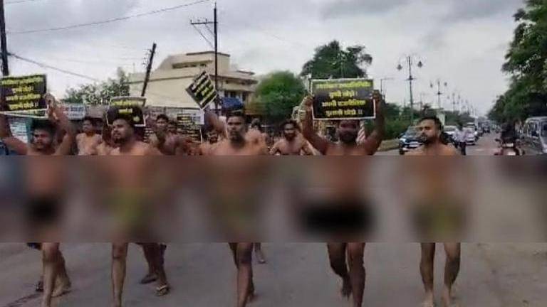 Sc St Youth Stage Nude Protest Outside Chhattisgarh Assembly Over Fake