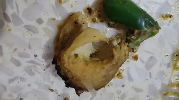 Man founds a sharp object in Zomato order