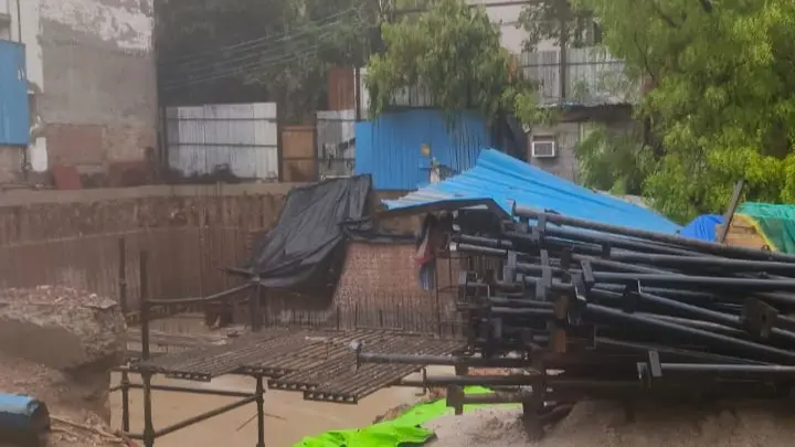 Wall Collapses in Delhi's Vasant Vihar Amid Rain, Many Feared Trapped