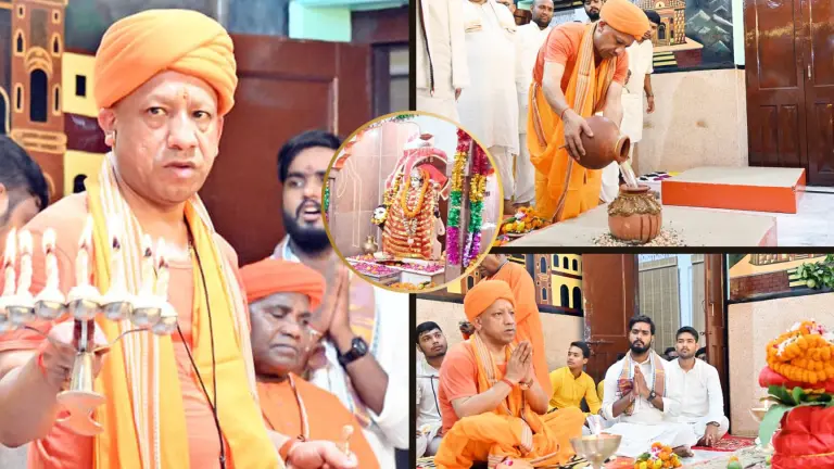 नवरात्रि के पहले दिन गोरखनाथ मंदिर पहुंचे CM योगी, कलश स्थापना के साथ की विश्व शांति की प्रार्थना- PHOTOS CM Yogi