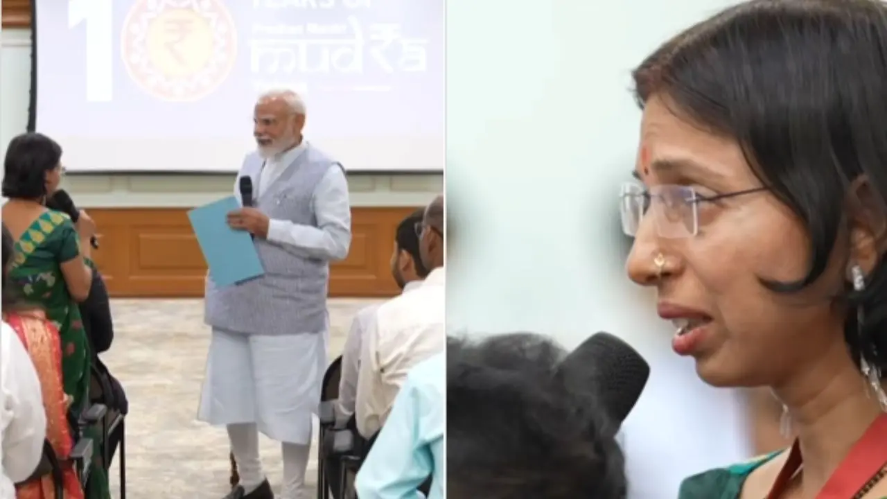 10 Years of Mudra Yojana: Woman Breaks Down in Front of PM Modi After Becoming a Businesswoman