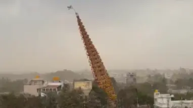 Bengaluru Tragedy: 100-Foot-Tall Chariot Collapses During Temple Festival | WATCH 100-foot-tall chariot collapses in Bengaluru