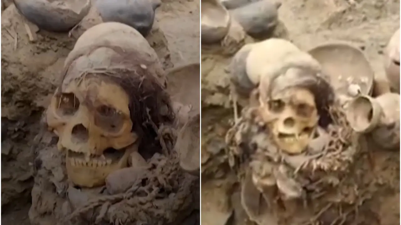 1,000 year old mummy found in Peru.