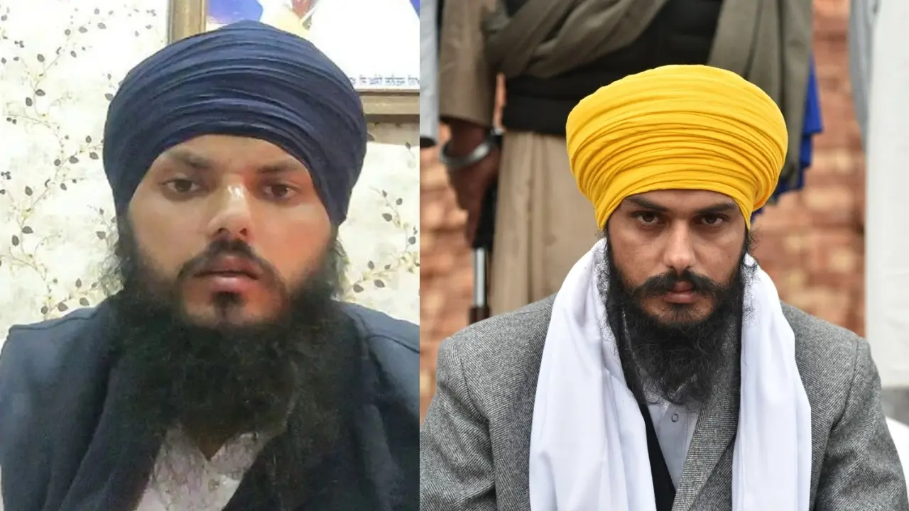 Khalistani preacher Amritpal Singh(right) and his brother Harpreet Singh(left)