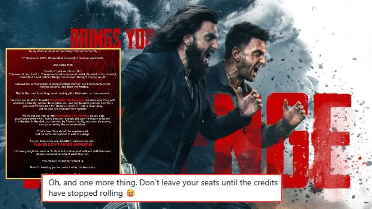 Dhurandhar Part 3 Confirmed? Aditya Dhar Teases Post-credit Scene in New Post Urging 'No Spoilers' For Ranveer Singh Starrer Aditya Dhar teases Dhurandhar 3?
