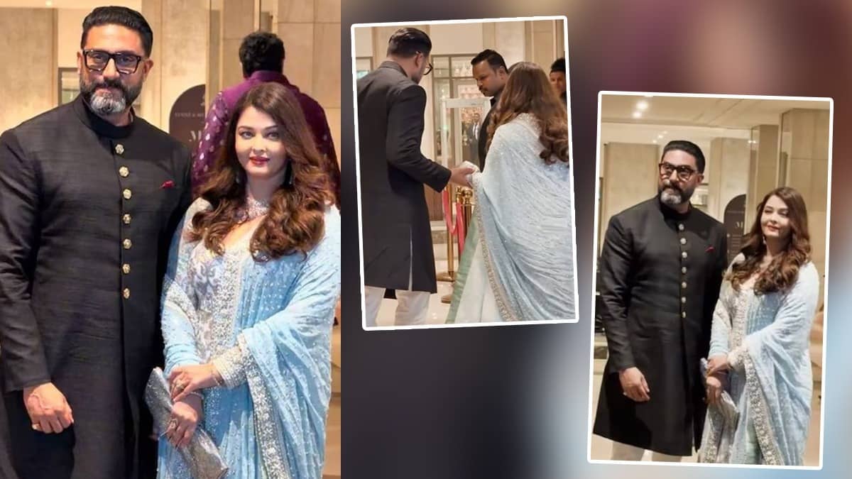 सचिन तेंदुलकर के बेटे की शादी में छाए ऐश्वर्या-अभिषेक, हाथ पकड़कर कुछ ऐसे किया प्रोटेक्ट! VIDEO हो गया वायरल