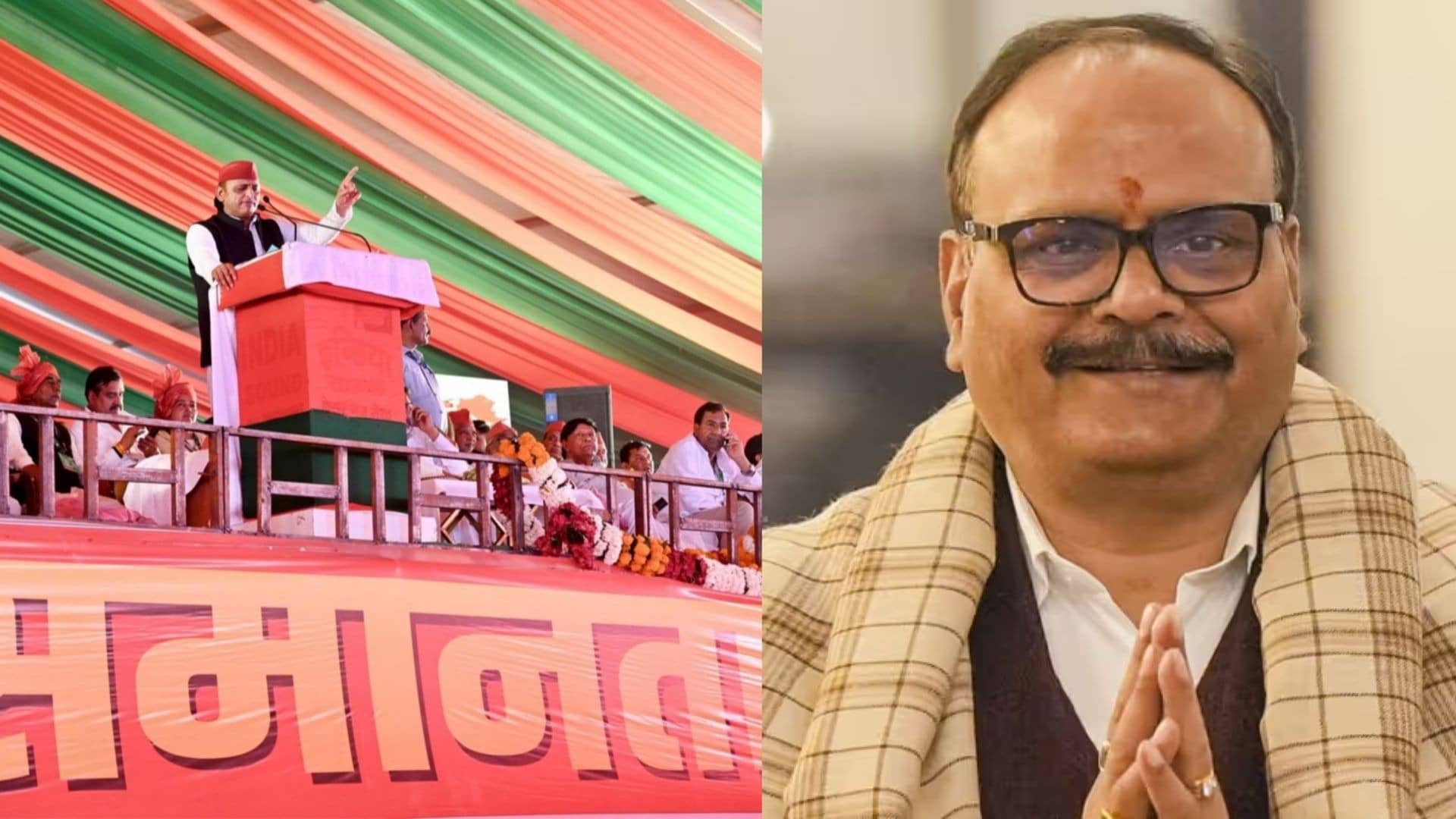 Akhilesh Yadav ditches superstition, lands in Noida chasing power... Deputy CM Brijesh Pathak takes dig at SP rally