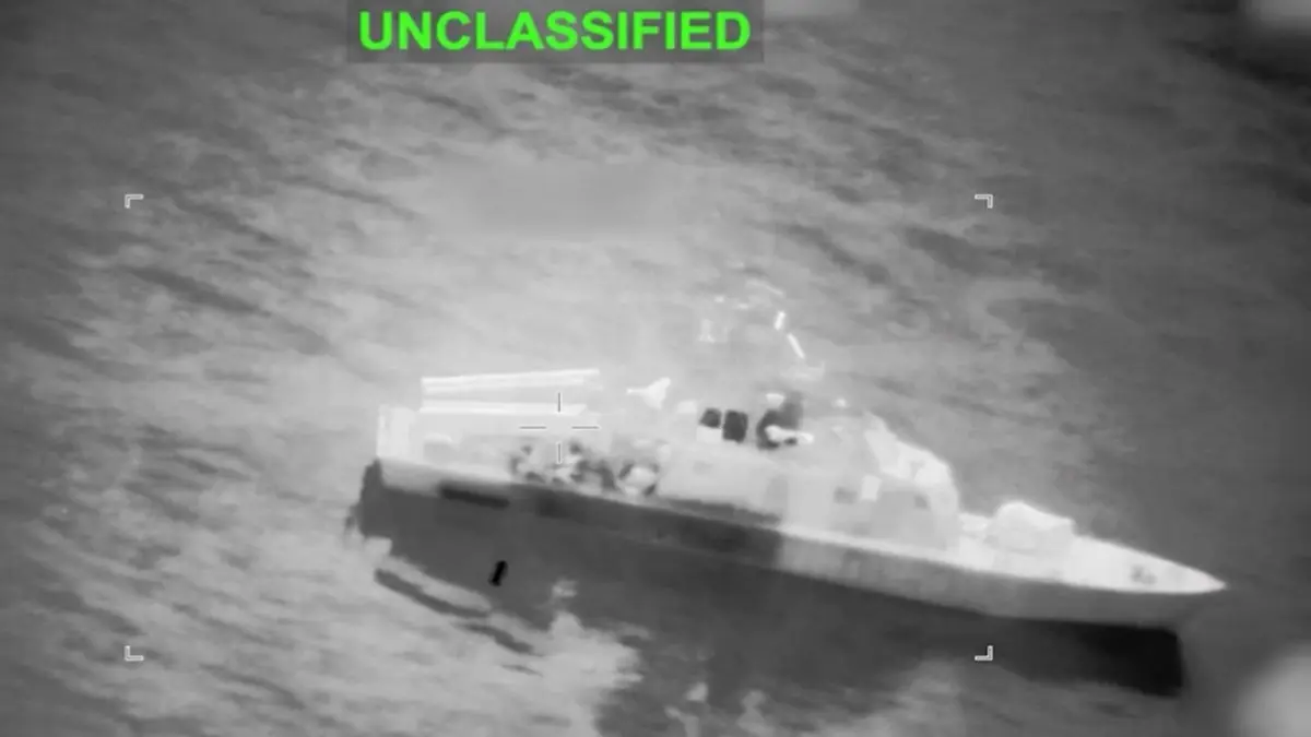 UK Container Vessel Hit by Unknown Projectile Near Ra's Al Khaymah-UAE, Crew Safe An Iranian vessel prior to being bombed by US Forces