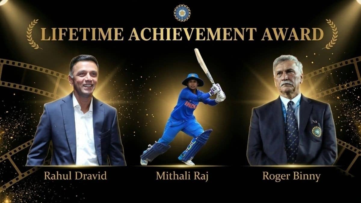 BCCI Lifetime Achievement Awards Roger Binny, Rahul Dravid and Mithali Raj at Naman Awards 2026