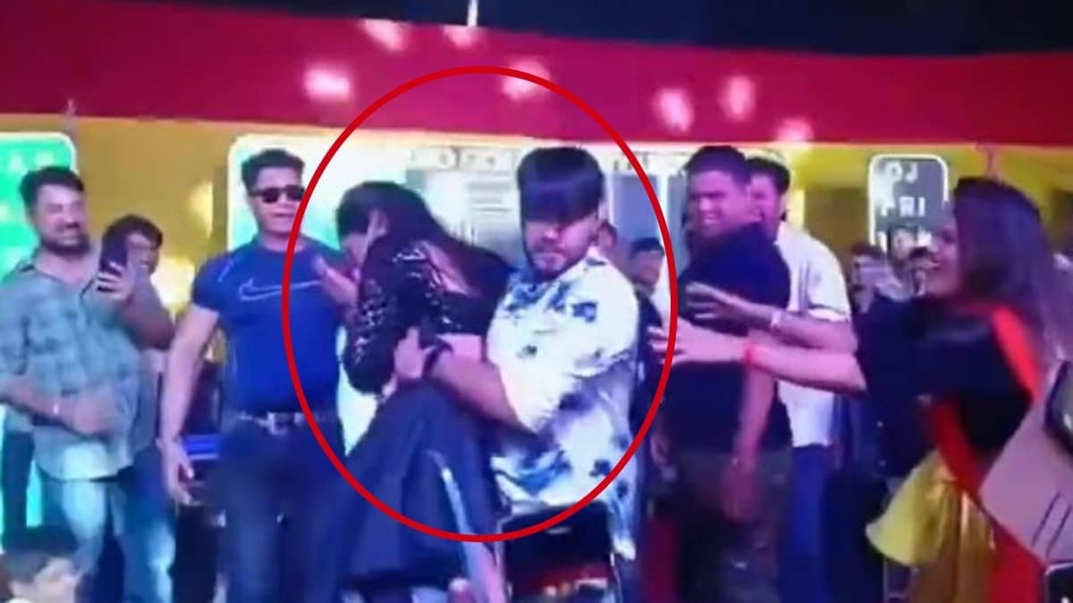 Bhojpuri Singer Dhananjay Sharma Sparks Fury After 'Throwing Female Dancer' In Crowd | WATCH