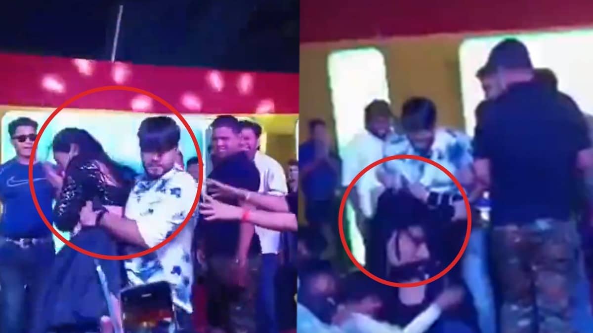 VIRAL VIDEO: मंच से मर्यादा तार-तार, भोजपुरी गायक धनंजय शर्मा ने डांसर को मंच से भीड़ में फेंका, वीडियो देख भड़के लोग