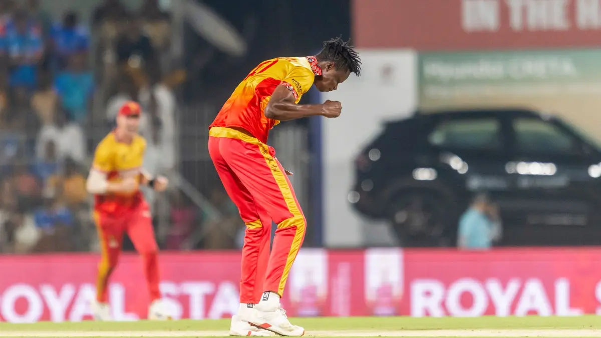 Humiliated PCB Set To Initiate Legal Action Against KKR New Joinee Blessing Muzarabani After He Ditches PSL For IPL: Report Blessing Muzarabani celebrates a wicket