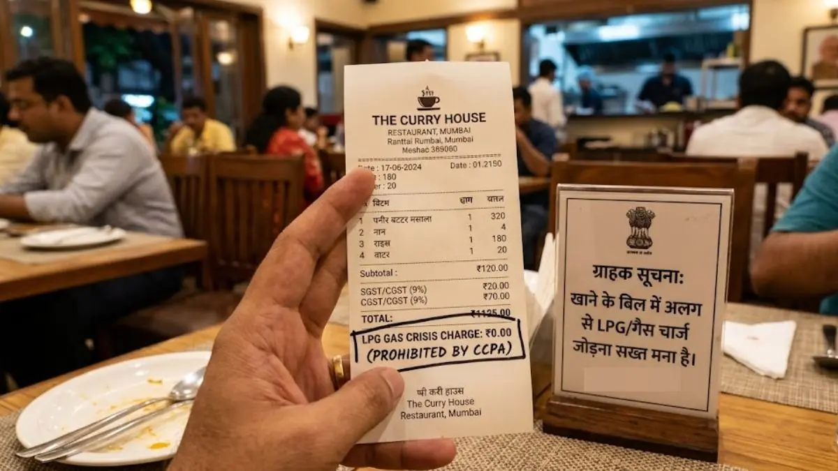 अब खाने के बिल में ‘LPG चार्ज’ नहीं जोड़ पाएंगे होटल और रेस्टोरेंट्स, CCPA ने दी सख्त चेतावनी, बिल में दिखे एक्स्ट्रा चार्ज तो क्या करें? CCPA LPG Charge Ban