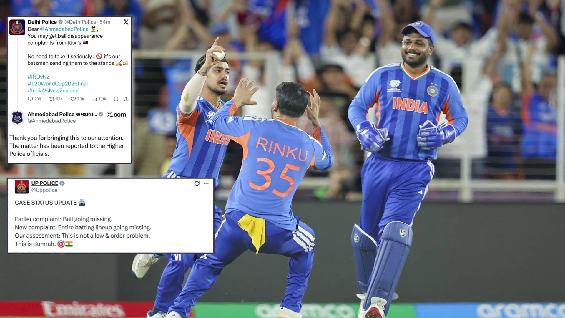 Delhi-Ahmedabad- UP Police Funny Post on Team India Victory