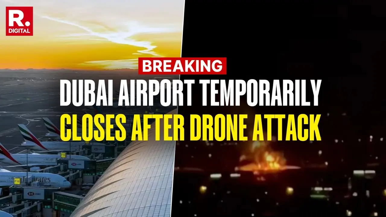 Drone Attack Near Dubai Airport: Massive Fire Erupts After Iran Bombs Fuel Tank Flights Suspended, Flight Operations Suspended Drone Attack Near Dubai Airport: Massive Fire Erupts After Iran Bombs Fuel Tank Flights Suspended, Flight Operations Suspended