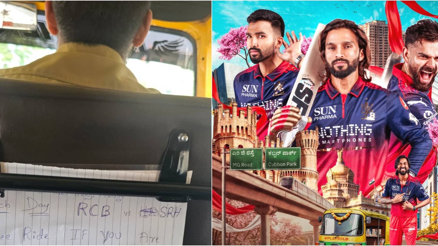 'E Sala Cup Namdu 2.0': Auto Driver Offering Free Rides To RCB Fans In Bengaluru Goes Viral