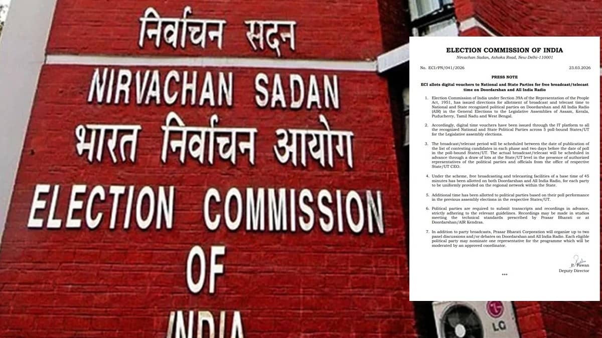 EC Allots Digital Vouchers To Parties For Free Broadcast, Telecast On Doordarshan, AIR Ahead Of Assembly Polls