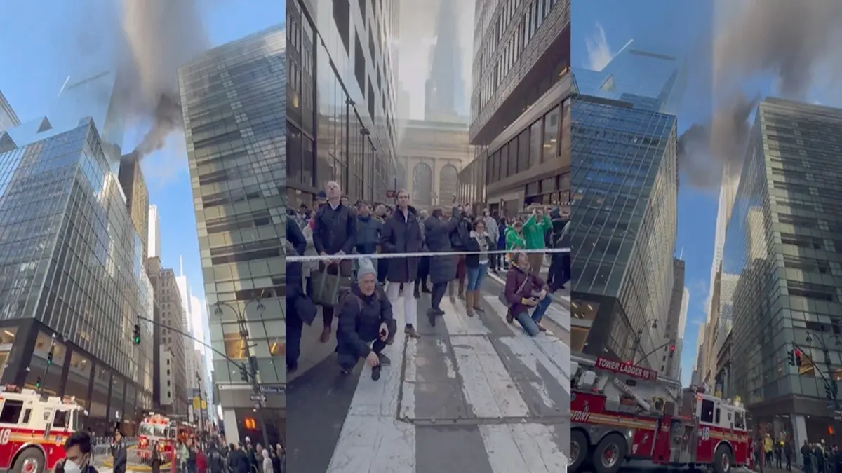 Midtown Manhattan Fire: Blaze Erupts At 28-Story High-Rise Near St. Patrick's Day Parade Route | VIDEO Fire Erupts At 28th Floor Of High Rise Building In Midtown Manhattan