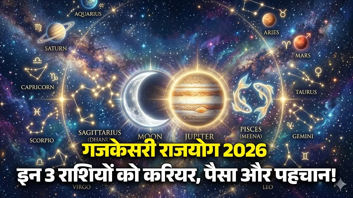 Gajkesari Rajyog 2026: जल्द बनने जा रहा है गजकेसरी राजयोग, इन 3 राशियों को कार्यक्षेत्र में मिलेंगे नए मौके, आर्थिक स्थिति भी होगी मजबूत Gajkesari Rajyog 2026