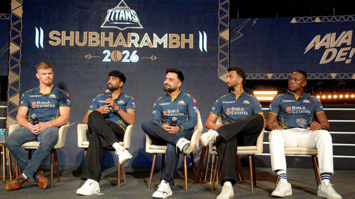 Gujarat Titans players during an event