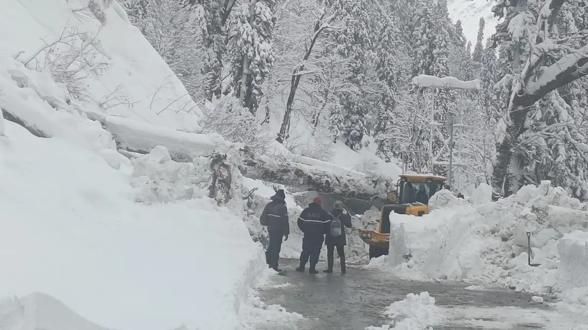 Heavy Snowfall Hits Manali, Over 1000 Vehicles Stranded Near Atal Tunnel Heavy Snowfall Hits Manali, Over 1000 Vehicles Stranded Near Atal Tunnel