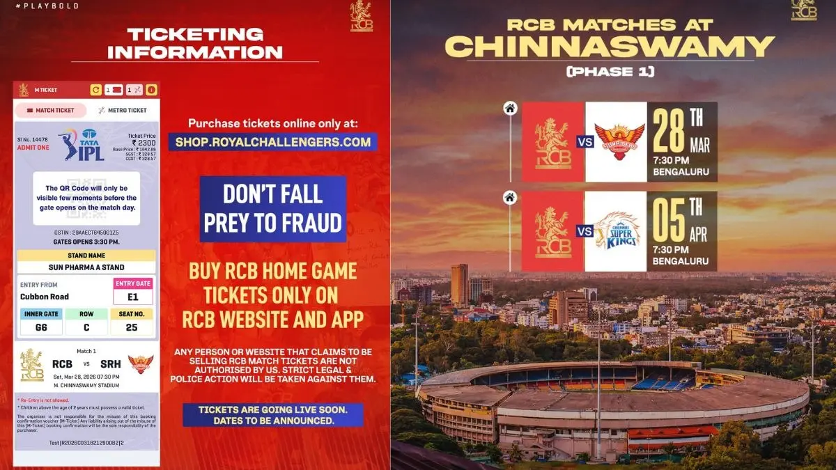 RCB vs SRH: इंतजार खत्म हुआ! ओपनिंग मैच के लिए टिकट बुकिंग हुई शुरू, यहां जानें बुक करने का स्टेप-बाय-स्टेप प्रोसेस how to book rcb vs srh tickets