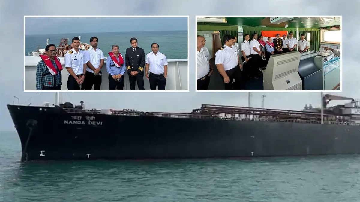 Indian Vessel Nanda Devi, Carrying 46,500 MT LPG, Arrives At Gujarat's Vadinar Port Through Strait Of Hormuz Indian Vessel Nanda Devi, Carrying 46,500 MT LPG, Arrives At Gujarat's Vadinar Port Through Strait Of Hormuz