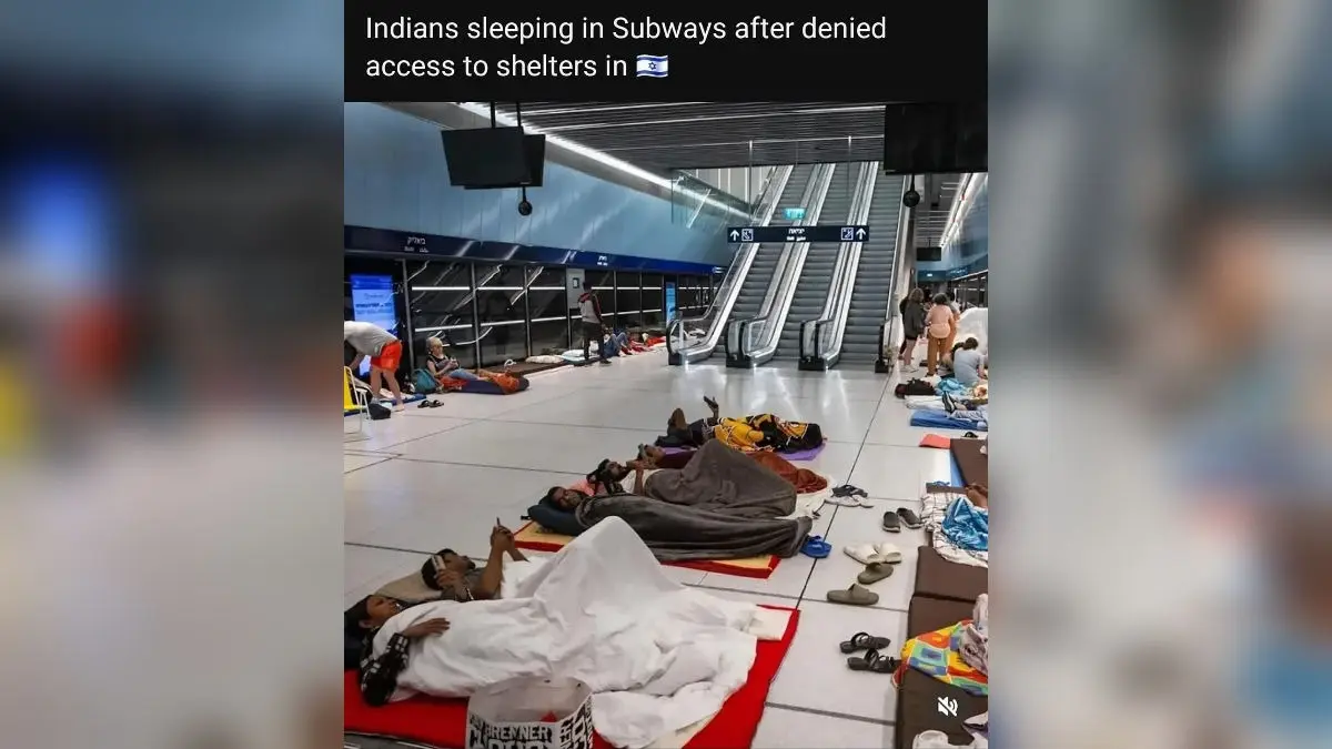Indians Sleeping On Subway Stations After Shelter Denied In Israel Amid War? Here's The Truth Indians Sleeping On Subway Stations After Shelter Denied In Israel Amid War? Here's The Truth