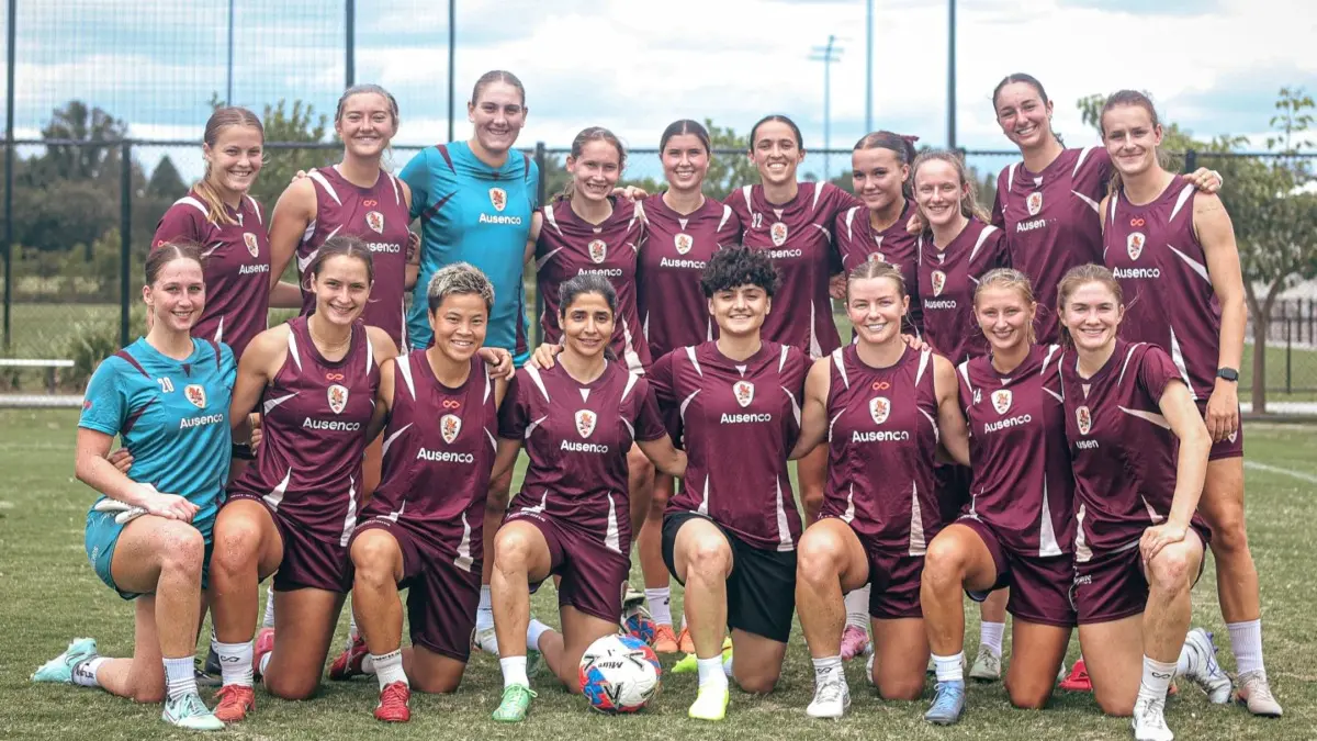Iranian Women Football Players Granted Asylum In Australia Are Pictured Training In Brisbane Iranian players with Brisbane Roar team