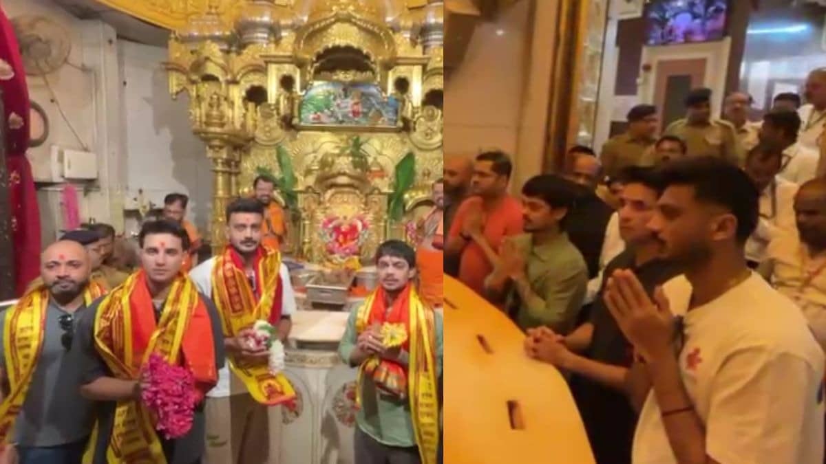 T20 WC सेमीफाइनल से पहले सिद्धी विनायक पहुंचे ईशान किशन, अभिषेक शर्मा और अक्षर पटेल; 5 मार्च को इंग्लैंड से होगी टक्कर, VIDEO