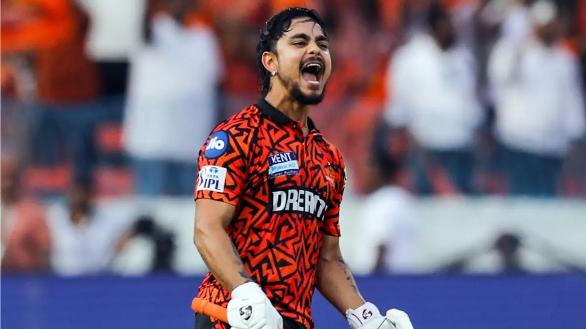 Ishan Kishan Takes Charge From Injured Pat Cummins, World Cup Winner Set To Lead Sunrisers Hyderabad In IPL 2026 Ishan Kishan celebrating his century in IPL 2025