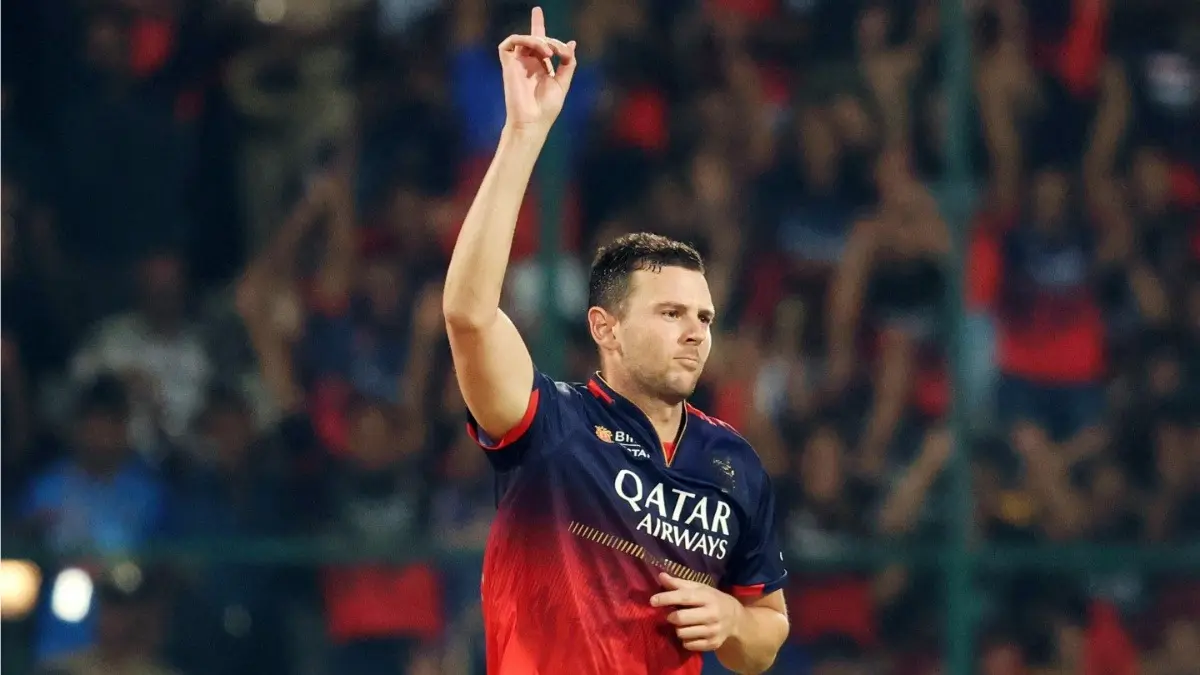 RCB Coach Clears Air On Josh Hazlewood's Availability In IPL 2026 Opener Against SRH: 'We'll Be Monitoring His Fitness' Josh Hazlewood celebrating after taking a wicket in IPL 2025